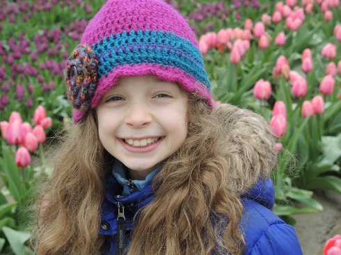 Lola brings the tulips to life. 