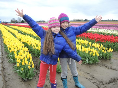 Sisters ham it up for the camera. 